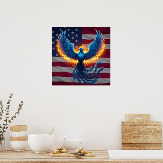 Phoenix en de vlag poster (Keuken)