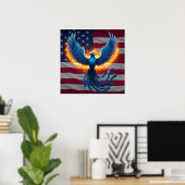 Phoenix en de vlag poster (Thuiskantoor)