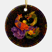 Phoenix en Dragon - in kleur Keramisch Ornament (Voorkant)