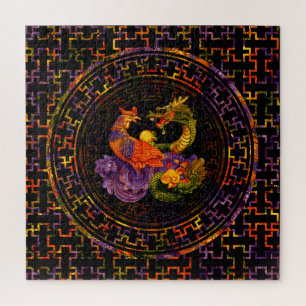 Phoenix en Dragon - in kleur Legpuzzel