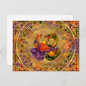 Phoenix en Dragon - kleur en goud Briefkaart (Voorkant / Achterkant)
