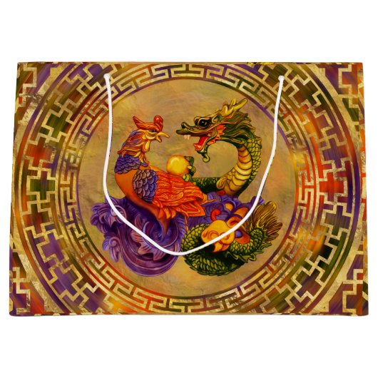 Phoenix en Dragon - kleur en goud Groot Cadeauzakje (Voorkant)