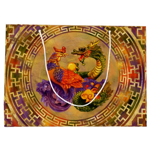 Phoenix en Dragon - kleur en goud Groot Cadeauzakje (Achterkant)