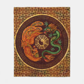 Phoenix en Dragon met bagua #1 Fleece Deken (Voorkant)