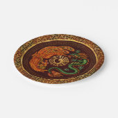 Phoenix en Dragon met bagua #1 Papieren Bordje (Gekanteld)