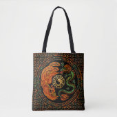 Phoenix en Dragon met bagua #2 Tote Bag (Voorkant)