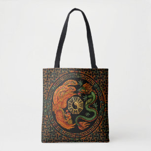 Phoenix en Dragon met bagua #2 Tote Bag