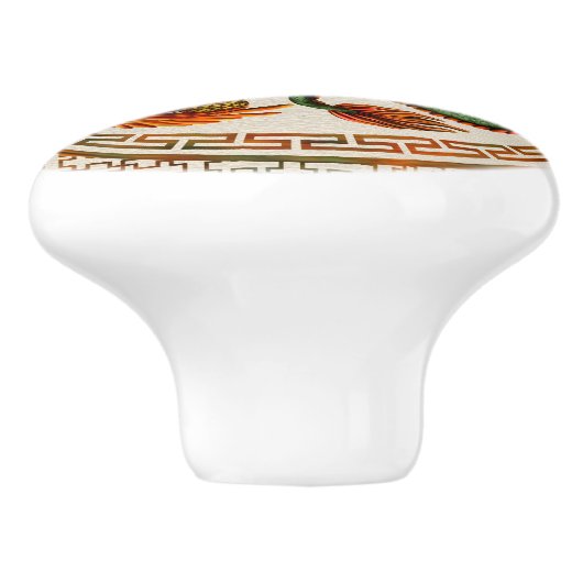 Phoenix en Dragon met bagua #3 Keramische Knop (Zijkant)