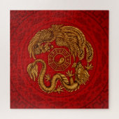 Phoenix en Dragon met bagua #4 Legpuzzel (Horizontaal)
