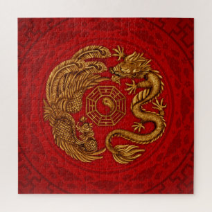 Phoenix en Dragon met bagua #4 Legpuzzel