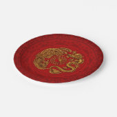 Phoenix en Dragon met bagua #4 Papieren Bordje (Gekanteld)