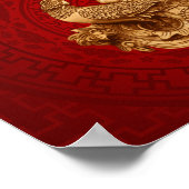 Phoenix en Dragon - op rood Poster (Hoek)