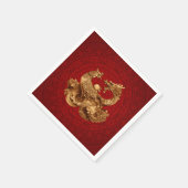 Phoenix en Dragon - op rood Servet (Hoek)