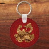 Phoenix en Dragon - op rood Sleutelhanger (Voorkant)