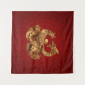 Phoenix en Dragon - op rood Wandkleed (Voorkant (horizontaal))