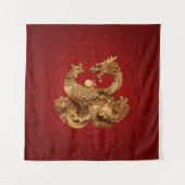 Phoenix en Dragon - op rood Wandkleed (Voorkant)