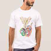 Phoenix en het Dragon Oriental Yang Design T-shirt (Voorkant)