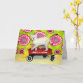 Phoenix en het Radio Flyer Wenskaart Kaart (Gele Bloem)