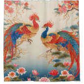 Phoenix en Lotus Douchegordijn (Voorkant)