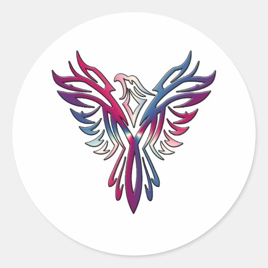 Phoenix F Ronde Sticker (Voorkant)