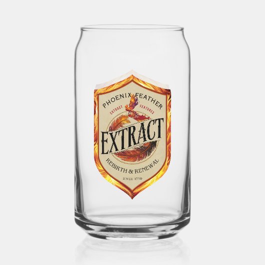 Phoenix Feather Extract Halloween Party Blikvorm Glas (Voorkant)