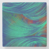 Phoenix Feathers Green Stenen Onderzetter (Voorkant)