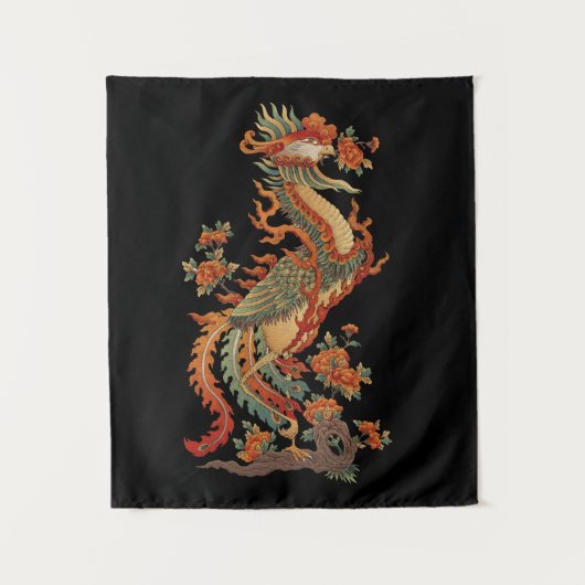 Phoenix Feng Chinese Sacred Animal Wandkleed (Voorkant)
