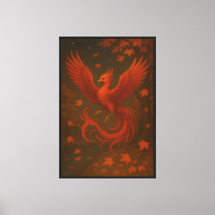 Phoenix – Fijne Kunst Mythische Vogel Portret Canvas Afdruk