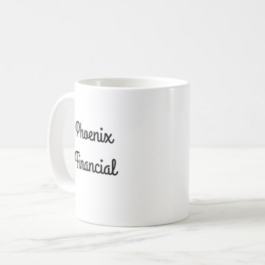 Phoenix Financial Coffee Mok - Linkerhand ontwerp (Voorkant links)
