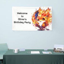 Phoenix Fire Bird Kids Verjaardag Spandoek