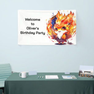 Phoenix Fire Bird Kids Verjaardag Spandoek