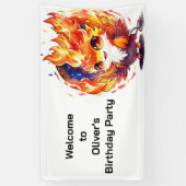 Phoenix Fire Bird Kids Verjaardag Spandoek (Verticaal)