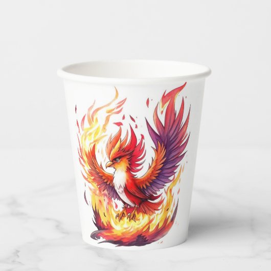 Phoenix Fire Bird Verjaardag Papieren Bekers (Voorkant)