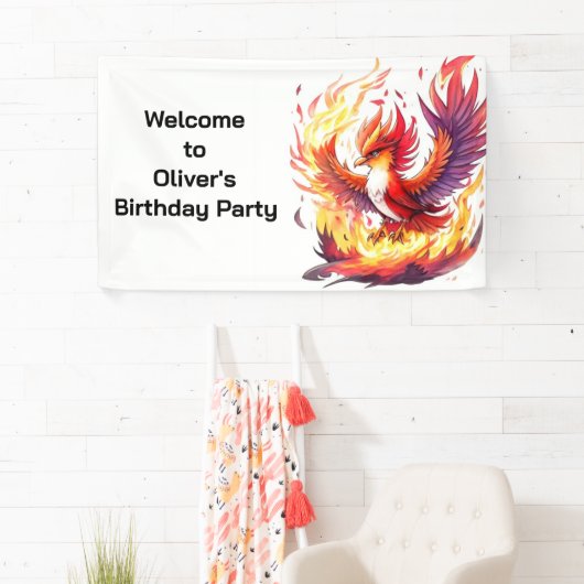 Phoenix Fire Bird Verjaardag Spandoek (Insitu)
