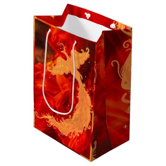 Phoenix & Fire Medium Cadeauzakje (Voorkant Gekanteld)