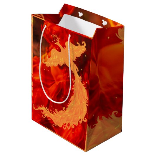 Phoenix & Fire Medium Cadeauzakje (Achterkant Gekanteld)