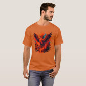 Phoenix Fire Neon Fantasy Art T-shirt (Voorkant volledig)