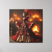 Phoenix Fire Queen Steampunk Victoriaans Industria Canvas Afdruk (Voorkant)