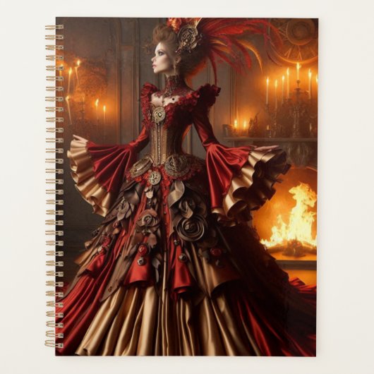 Phoenix Fire Queen Steampunk Victoriaans Industria Planner (Voorkant)