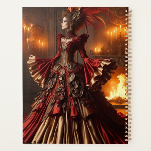 Phoenix Fire Queen Steampunk Victoriaans Industria Planner (Achterkant)