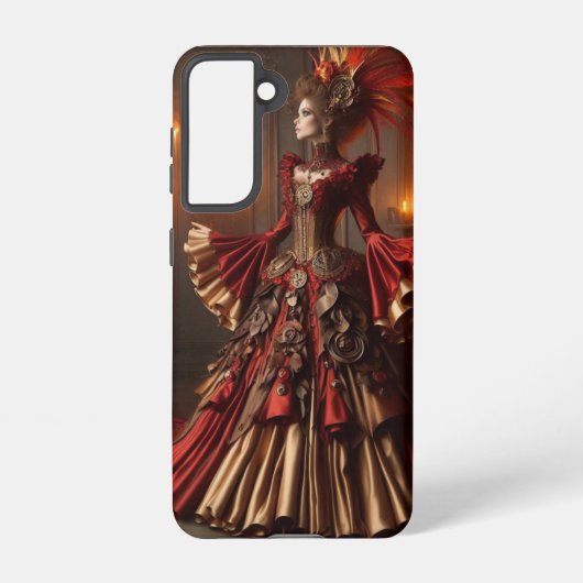 Phoenix Fire Queen Steampunk Victoriaans Industria Samsung Galaxy Hoesje (Achterkant)