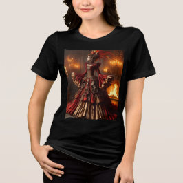 Phoenix Fire Queen Steampunk Victoriaans Industria Tri-Blend Shirt