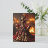 Phoenix Fire Queen Steampunk Victoriaanse Industri Briefkaart (Staand voorkant)