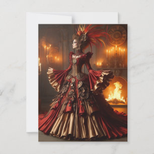 Phoenix Fire Queen Steampunk Victoriaanse Industri Briefkaart