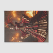 Phoenix Fire Queen Steampunk Victoriaanse Industri Tissuepapier (Voorkant)