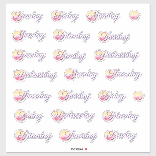 Phoenix Fire Weekday Custom-Cut Vinyl Sticker (Vel)