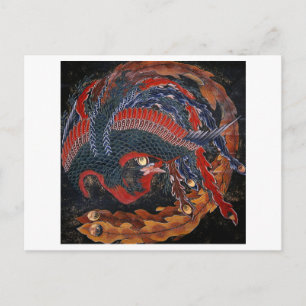 Phoenix (Firebird Goddess) Hokusai Fine Art Briefkaart