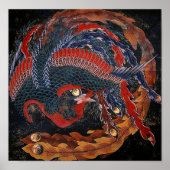 Phoenix (Firebird Goddess) Hokusai Fine Art Poster (Voorkant)