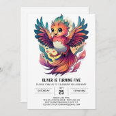 Phoenix Firebird Leuke Verjaardag uitnodiging (Voorkant / Achterkant)