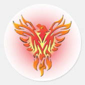 Phoenix Firebird Ronde Sticker (Voorkant)